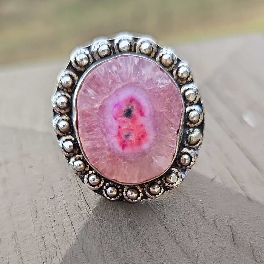 Purple Solar Quartz Ring